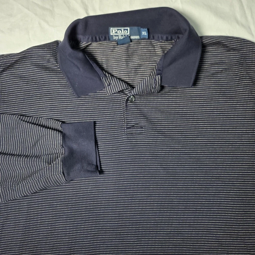 Polo By Ralph Lauren‎ Shirt Men XL  Navy Long Sleeve Pima Cotton Pony